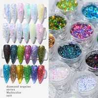 Ladkeri — petits confettis holographiques à Paillettes, Laser, 12 couleurs, ensemble poussière et poudre pour décoration, Nail Art