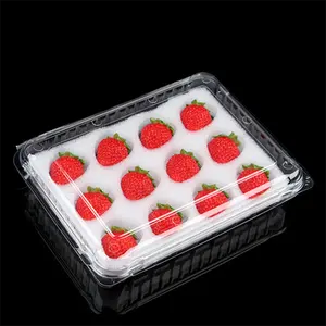 Disposable 12 packs plastic fruit tray strawberry packaging box