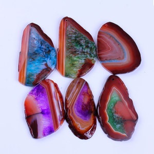 Rodajas de Ágata Colgante 24 k Irreggular Cambio de Color Natural Gran Collar de Piedras Preciosas para Las <span class=keywords><strong>Mujeres</strong></span> - Product Image 1