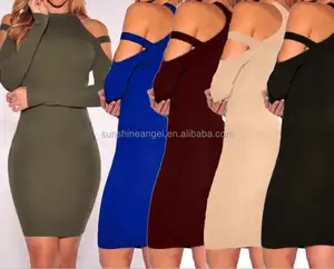 Long Sleeve Elastic Buttocks Women's Sexy Tight Dress Porn