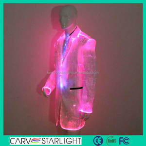 2015 de iluminación de fibra óptica luminoso para <span class=keywords><strong>hombre</strong></span> venta al por mayor chaquetas rompevientos - Product Image 1