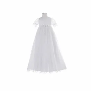 Flinke Hot Sell Elegantes weißes kleines Baby kleid Klassisches Tauf kleid 2020 Tauf kleid