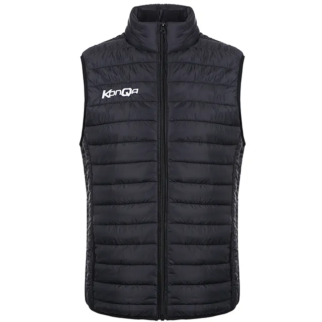 Moda de invierno personalizada cuello alto espesar algodón cálido liso abajo invierno burbuja abrigos acolchado chaleco deportivo para hombres