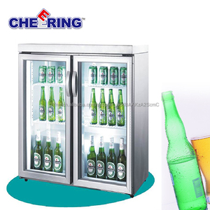 Acclamation de joie bar de matériel en acier inoxydable 2 porte en verre side - by - side under bar réfrigérateur - Product Image 1