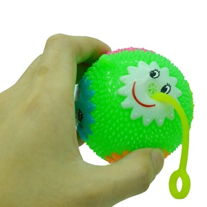 Grosir Bola Anti Stres Berduri, Wajah Tersenyum Menyala, untuk Anak-anak Dewasa, Mainan Sensorik Suara Berbunyi, LED Berkedip, Bola Pijat Bergelombang - Product Image 5