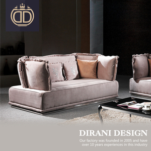 Italiano post modern luz Rosa terciopelo <span class=keywords><strong>2</strong></span> 3 asiento sofá respaldo alto chesterfield loveseat seccional sofá de tela - Product Image 2