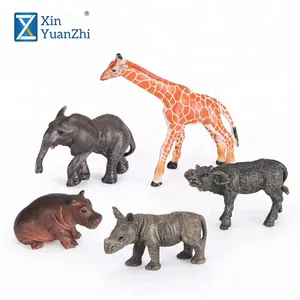 Peint à la main réaliste miniature pvc jungle animal jouet ensemble pour les enfants