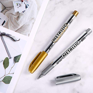 <span class=keywords><strong>Pennarelli</strong></span> Metallici Oro e Argento, Marcatori Permanenti Metallici Adatti <span class=keywords><strong>per</strong></span> Cartoline, Scrittura, Firma, Lettere, Vernice Metallica - Product Image 4