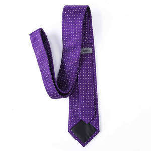 Custom Pattern 100% Silk Woven <strong>Purple</strong> Polka Dot Neck <strong>Ties</strong> for Mens Accessories - Product Image 3