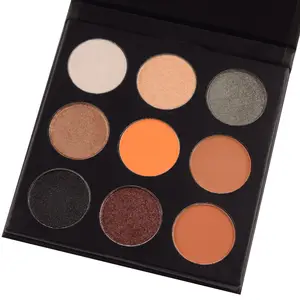 เครื่องสำอางมังสวิรัติ Private Label สีดำอายแชโดว์ Palette 9 สี Matte อายแชโดว์