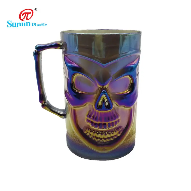 Cups Plastic Promotion Halloween Party Plastic Drinking Black Custom Plastic Cup With Handle