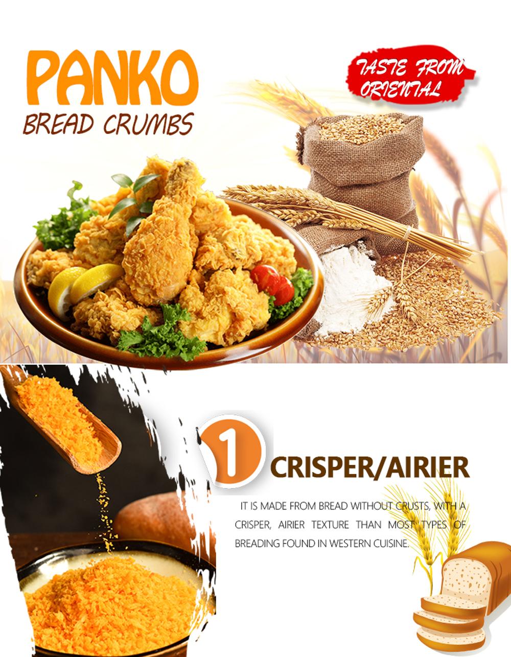 panko Manufacturer Wholesale Price Japanese Breadcrumbs white Panko Bread Crumbs for baked and fried dishes