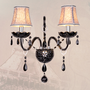 Lampada <span class=keywords><strong>da</strong></span> Parete a LED in Vetro Nero Cristallo, Moderna Luce Decorativa <span class=keywords><strong>da</strong></span> Interno per Soggiorno - Product Image 6