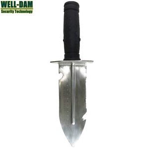 Manche burin de chasse en or, pelle à + manche, en acier inoxydable avec lame dentelée et gaine durables