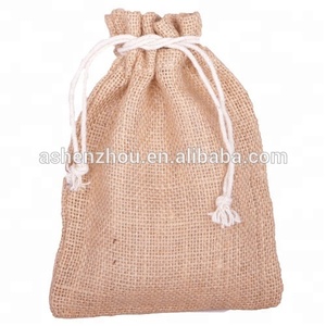 패션 스타일 사용자 정의 로고 인쇄 작은 삼베 가방 자연 황마 drawstring 배낭 - Product Image 6