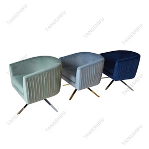 Canapé monoplace plissage motif gris <span class=keywords><strong>velours</strong></span> <span class=keywords><strong>chaise</strong></span> d'accent - Product Image 6