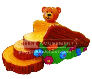 유아를위한 부드러운 조각 곰 슬라이드 거품 실내 놀이터 장비