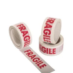 Aagu Klaar Om 48Mm * 50M Hoge Kwaliteit Custom Logo Gedrukt Breekbaar Tape Bopp Carton Sealing Verpakking plakband