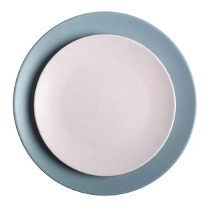 Assiettes à dîner en céramique noir mat, vaisselle crocheté de haute qualité, bon marché, 8 pouces, vente en gros - Product Image 4
