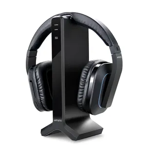 Home Theater Headset Isi Ulang Nirkabel HIFI, Headphone Menonton TV Bando Dapat Disesuaikan dengan Koaksial Optik RCA Jack 3.5MM