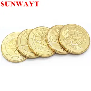 Koin Permainan Arkade 25*1.85Mm Token Permainan Kuningan Khusus untuk Mesin Penjual Yang Dioperasikan dengan Koin