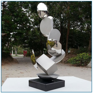 Sculpture Circulaire de <span class=keywords><strong>Femme</strong></span> <span class=keywords><strong>Nue</strong></span> en Acier Inoxydable de Grande Taille pour l'Extérieur - Product Image 5