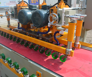 Hoge Kwaliteit Goede Prijs Professionele Voor-En Achterkant Precisie Keramische Tegel Snijmachine <span class=keywords><strong>Cnc</strong></span> 2 Schijf Met Transportband - Product Image 5