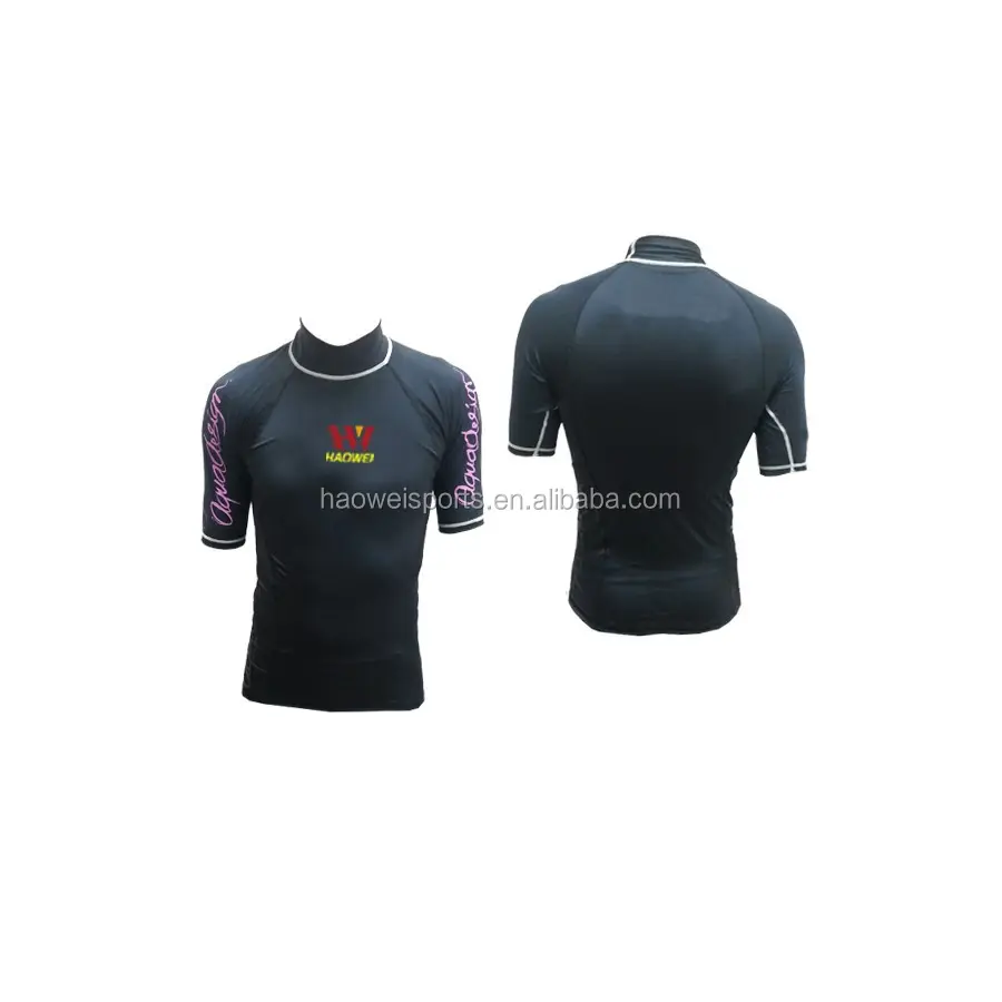 Anti- UV Mens lycra Rash Guard shirt with short sleeve