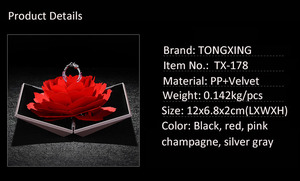 Unique Design <strong>Personalised</strong> Wedding Ring <strong>Box</strong> New Velvet Square <strong>Gift</strong> <strong>Box</strong> with Rose Flower Pattern Custom Logo for Jewelry - Product Image 3