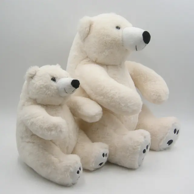 Cute White Plush Stuffed Polar Bear Toys Fluffy Polar Bear Soft Toy