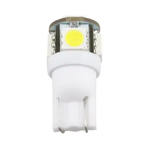 Bombillas LED T10 5SMD 5050 para Interior, bombillas de repuesto laterales 194 W5W, bombillas de cuña para lámpara domo de mapa de 12V, bombillas de luz de cortesía