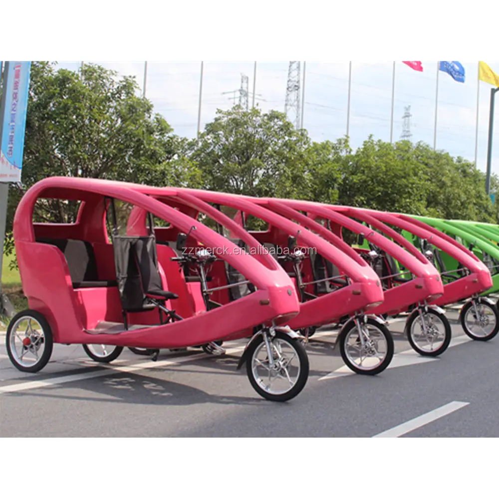 Elektrische Motorisierte 2 Beifahrer Fahrrad 3 rad Elektrische Fahrrad Taxi Für Verkauf