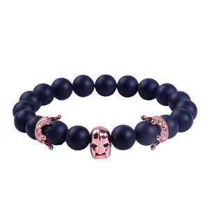 Comercio al por mayor de 8mm Cuentas de Ónix Negro Espartano Casco de Caballero de Los Hombres <span class=keywords><strong>y</strong></span> Mujeres de Las Pulseras - Product Image 5