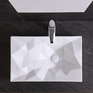Matte đen hình chữ nhật hình dạng kim cương sứ Countertop rửa lưu vực gốm Lavabo phòng tắm nghệ thuật Bồn Rửa cho khách sạn nhà - Product Image 5