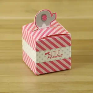 Küçük Fıstık Fil bebek duş iyilik tatlı kağıt hediye şeker kutusu