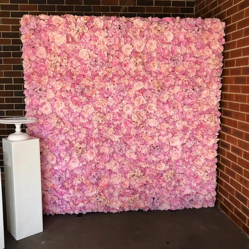 Flores artificiais para decoração em parede, flores roladas de seda, pano de seda, material para casamento, palco, parede para decoração de parede