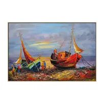 Penjualan Laris Dekorasi Rumah Seni Buatan Tangan Perahu Lukisan Minyak Kanvas dengan Harga Kompetitif