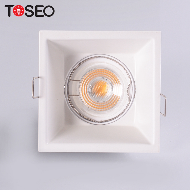 Square 88mm Anti Glare Downlights White Recessed Spotlights Living Room
