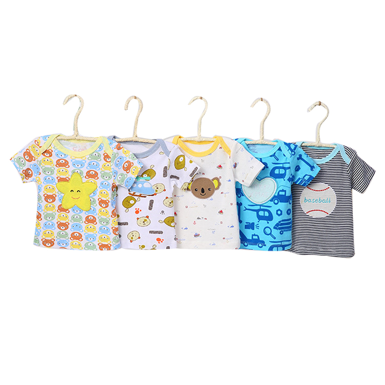 Оптовая продажа, детская одежда из 5 предметов, хлопковая Детская футболка с коротким рукавом
