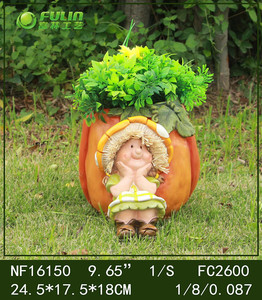 Fille de résine jardin pot pour plante - Product Image 5