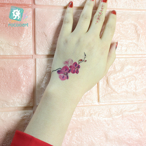 Disegni di <span class=keywords><strong>fiori</strong></span> per tatuaggi Rocooart dimensioni 10.5x6cm e adesivi temporanei per tatuaggi lavanda - Product Image 1