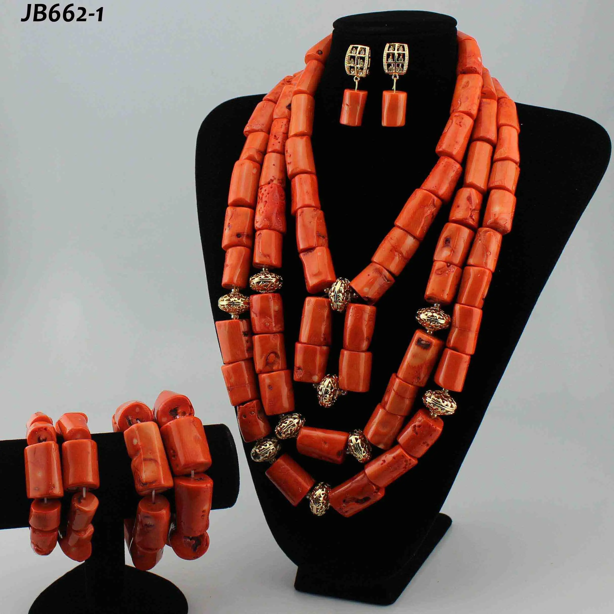 African fashion coral beads jewelry sets dubai gold plated jewelry set wholesale stone jewelry