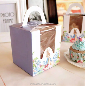 Custom Printed Paper Cupcake Box 1/2/4 pack Fancy Printed Cake Muffin Box