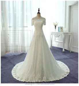Timeless soft organza Capped neckline wedding dress Longtail bridal dress bridal gown TS97
