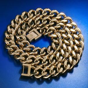 KRKC & CO Cadena Cubana Urbana Miami de 12mm 20 pulgadas 14K Oro - Product Image 1