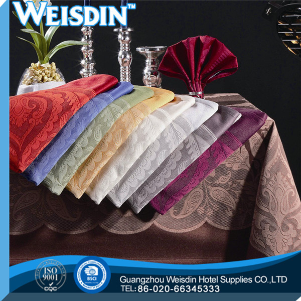 100% rapidemanufacter polyester twill satin rosette de ruban rose superposition de table en tissu