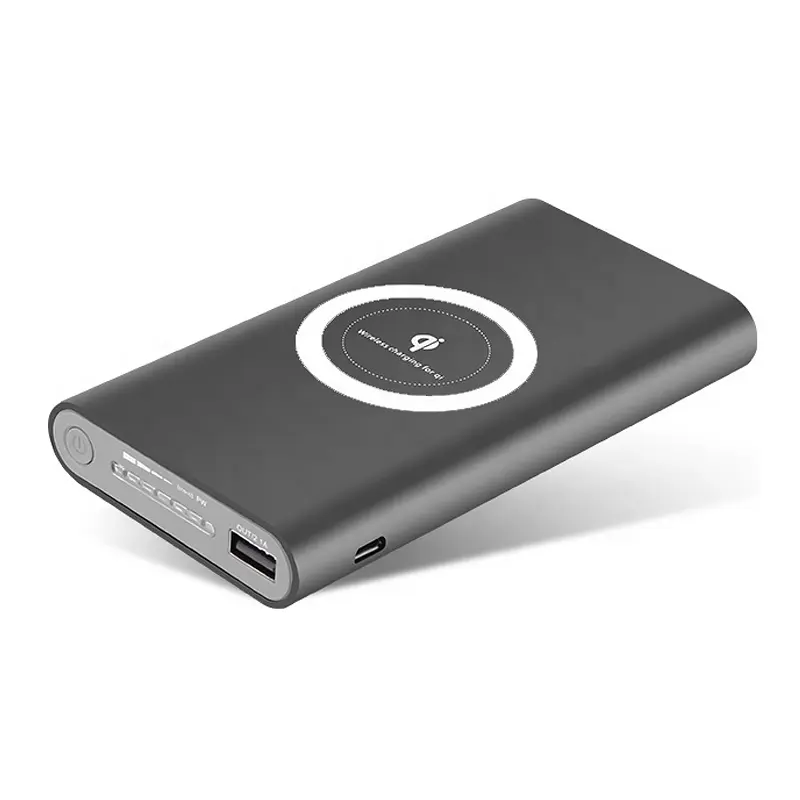 High 10000mAh Solar Bank Plastic Portable Battery Pack 5W Wireless Charger  for Phones Dual USB Perfect Gift