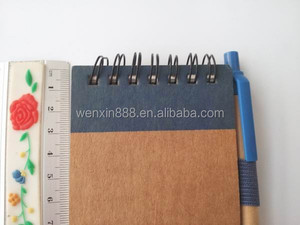 En çok satan A6 çevre dostu spiral ciltleme kraft kapak öğrenci not defteri ile tükenmez kalem - Product Image 4