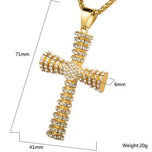 Marlary <span class=keywords><strong>de</strong></span> Zircon blanco <span class=keywords><strong>de</strong></span> diamantes <span class=keywords><strong>de</strong></span> imitación <span class=keywords><strong>de</strong></span> diamantes <span class=keywords><strong>de</strong></span> los hombres las Mujeres 18 K chapado en oro <span class=keywords><strong>de</strong></span> joyería <span class=keywords><strong>de</strong></span> moda <span class=keywords><strong>Jerusalén</strong></span> forma <span class=keywords><strong>de</strong></span> cruz collar - Product Image 2