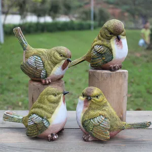Pássaro artificial decorativo casa, decoração pequena de resina